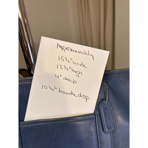 2003 Vintage Coach Leatherware Tote – Steel Blue & Cognac Leather - Picture 10 of 13